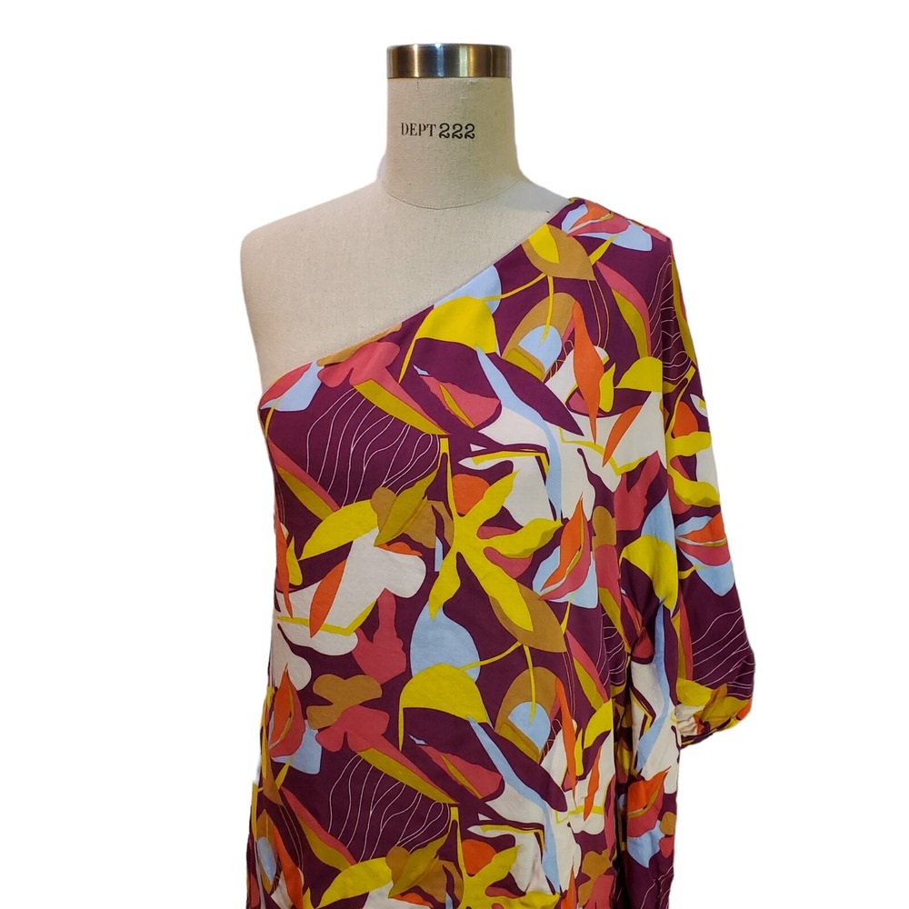 Emily Wonder Women's‎ One Shoulder Abstract Tunic Blouse Size M